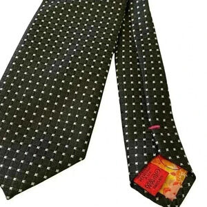 SPARKS John Sparks men’s neck tie black white silver dot handmade 100% polyester